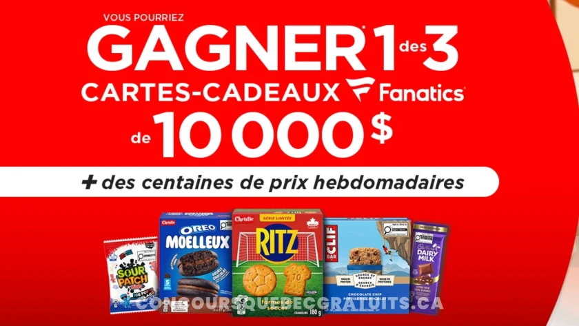 Concours Fanatics : 3 cartes 10 000$ et prix hebdomadaires