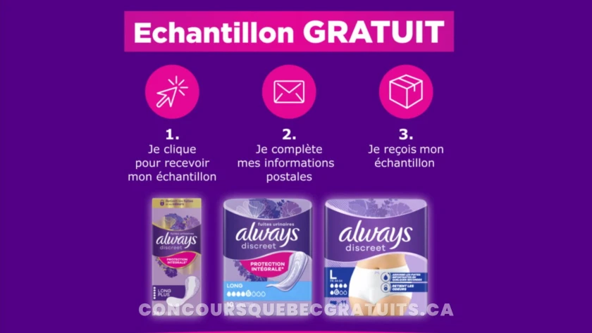 900 000 échantillons Always Discreet offerts gratuitement