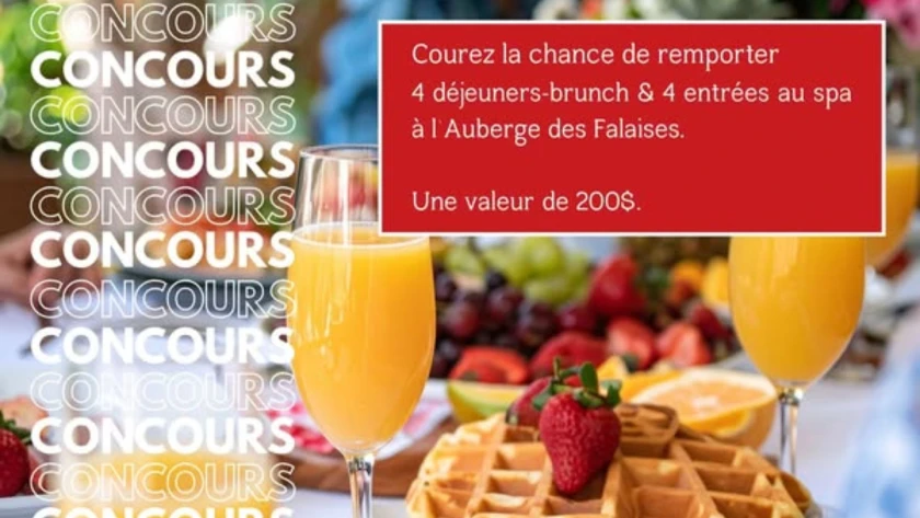 Gagnez 4 brunchs et 4 accès spa à l'Auberge des Falaises