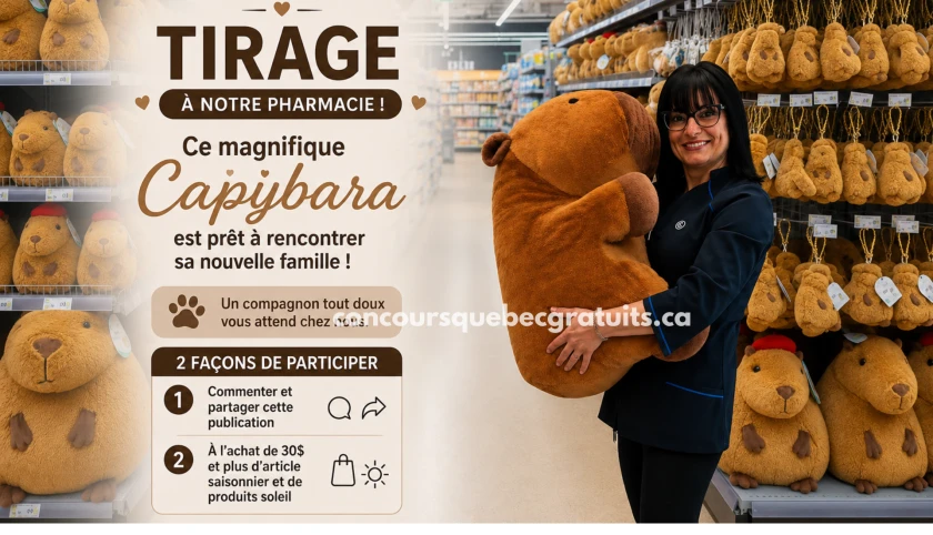 Gagnez une peluche Capybara chez Familiprix Extra