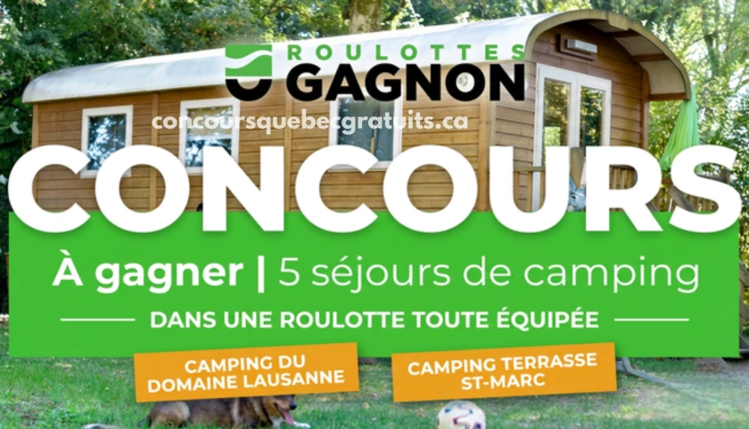 Gagnez l’un des 5 Séjours en Camping dans une Roulotte toute Équipée