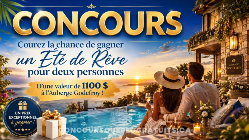 Tentez de gagner une escapade de 1 100 $ à l’Auberge Godefroy