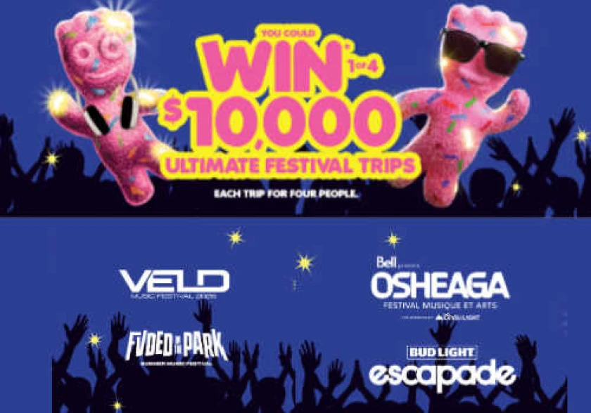 Concours Printemps Mondelez : 4 voyages festival à gagner