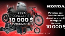 Concours Honda Canada : Gagnez un crédit magasin de 10 000 $