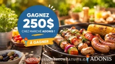 Gagnez l’un des 4 certificats Adonis de 250$