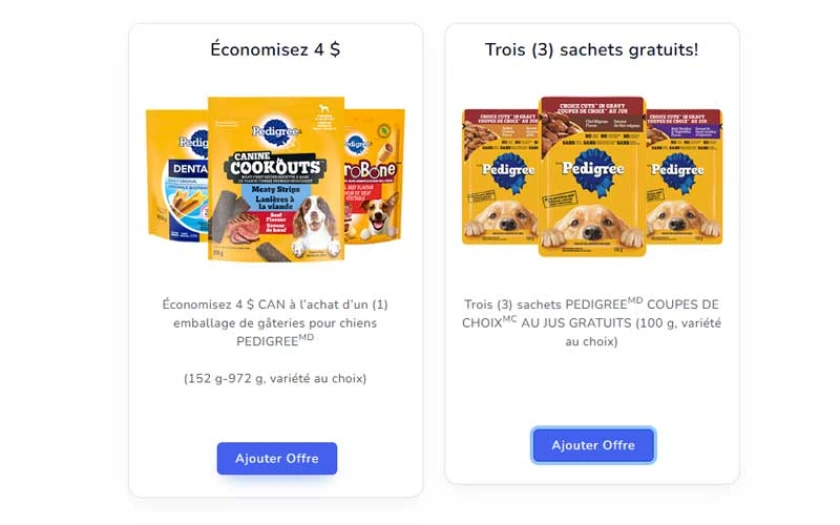 3 sachets Pedigree Coupes de Choix au Jus gratuits