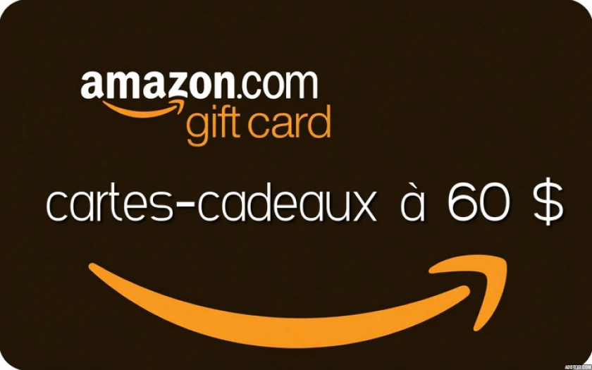 Concours Amazon Canada : gagnez 1 des 3 cartes-cadeaux à 60 $