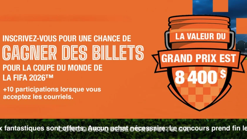 Concours Home Dépôt : Coupe du Monde FIFA — VDA 23 951 $