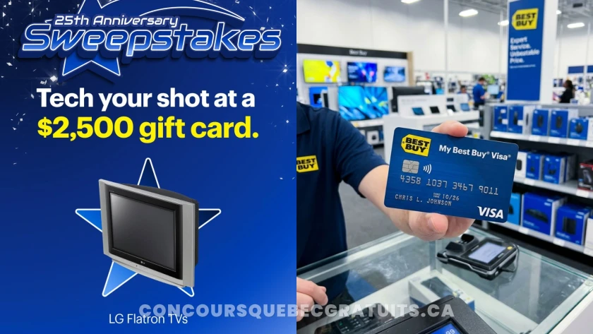 Concours 25e anniversaire Best Buy Canada — Gagnez 2 500$ en Cartes-Cadeaux