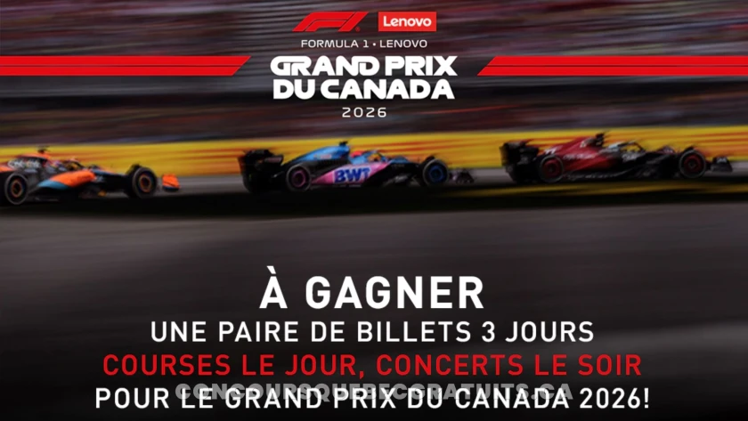 Gagnez des billets pour le Grand Prix du Canada F1