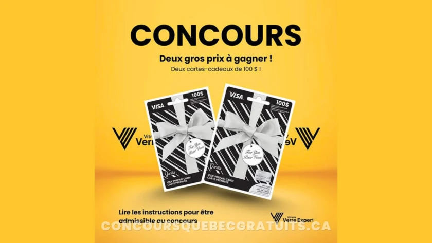 Concours : 2 cartes-cadeaux de 100$ à gagner