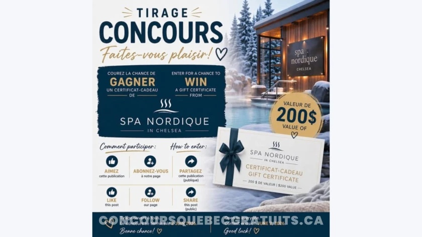 Gagnez un certificat-cadeau de 200$ au Spa Nordique