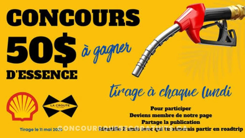 Participez au concours: gagnez 50 $ d'essence