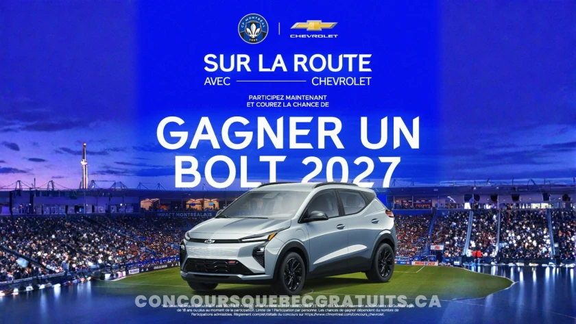 Gagnez une Chevrolet Bolt RS 2027 avec CF Montréal